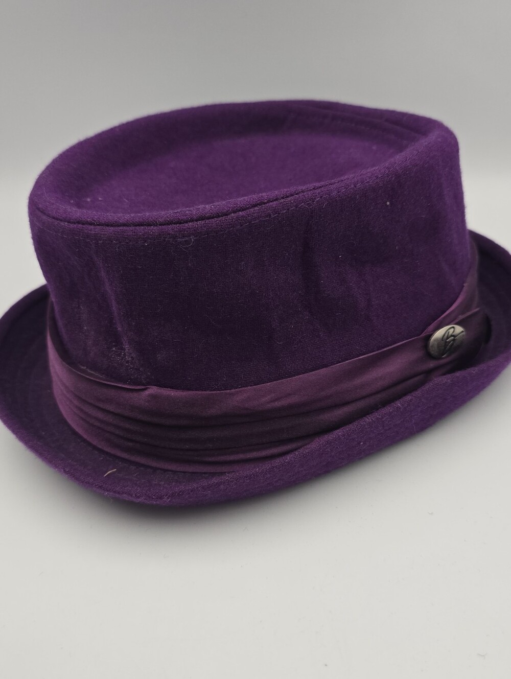 Bruno Capelo Purple Pork Pie Fedora Hat Size L-XL
